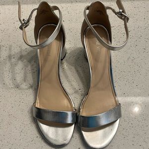 Nine west silver heels